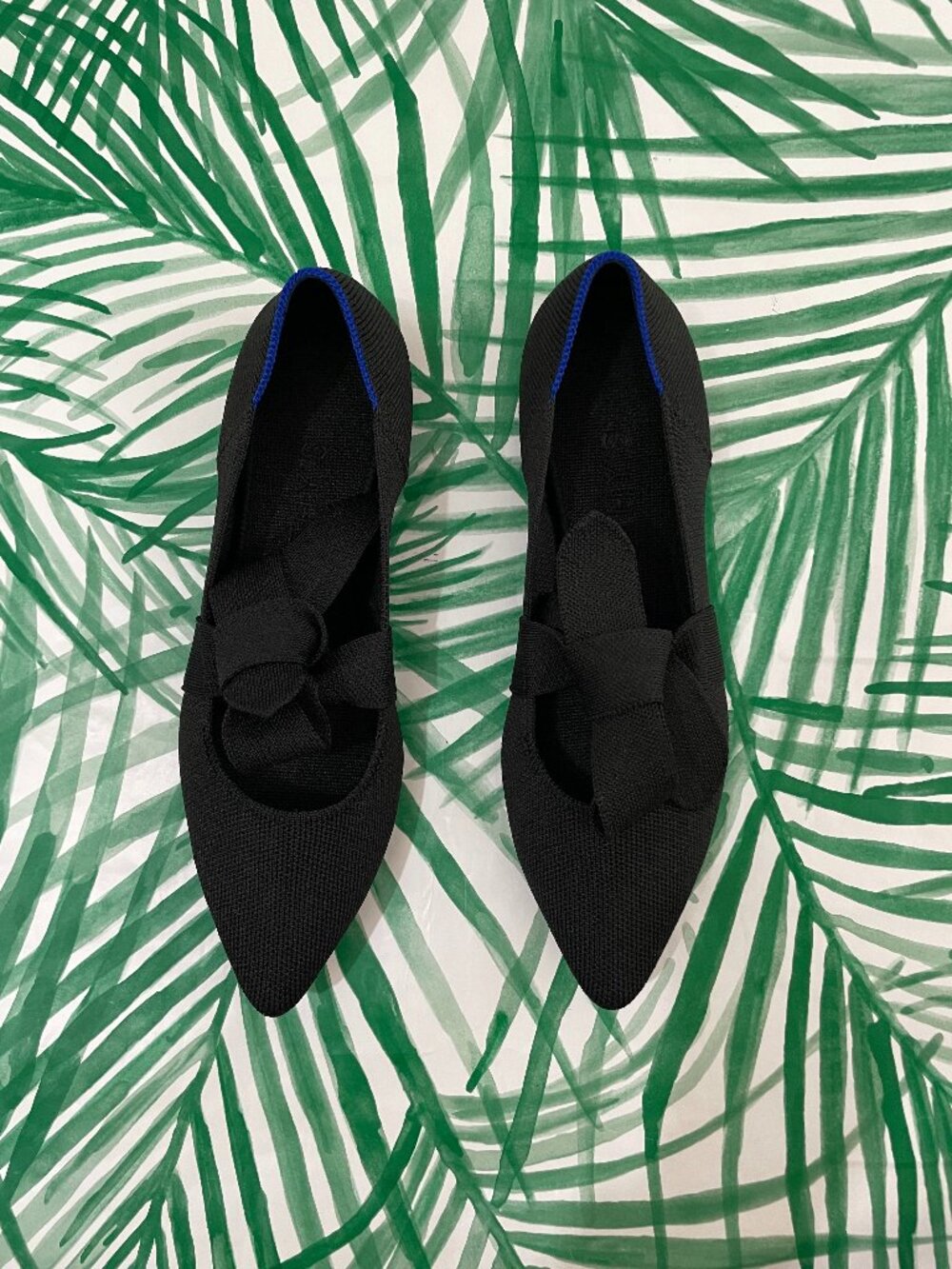 Rothy's The Point Mary Jane Bow Tie Black Ballet Flats Women's Size 7